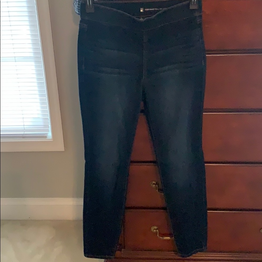 High waist pull on legging jeans